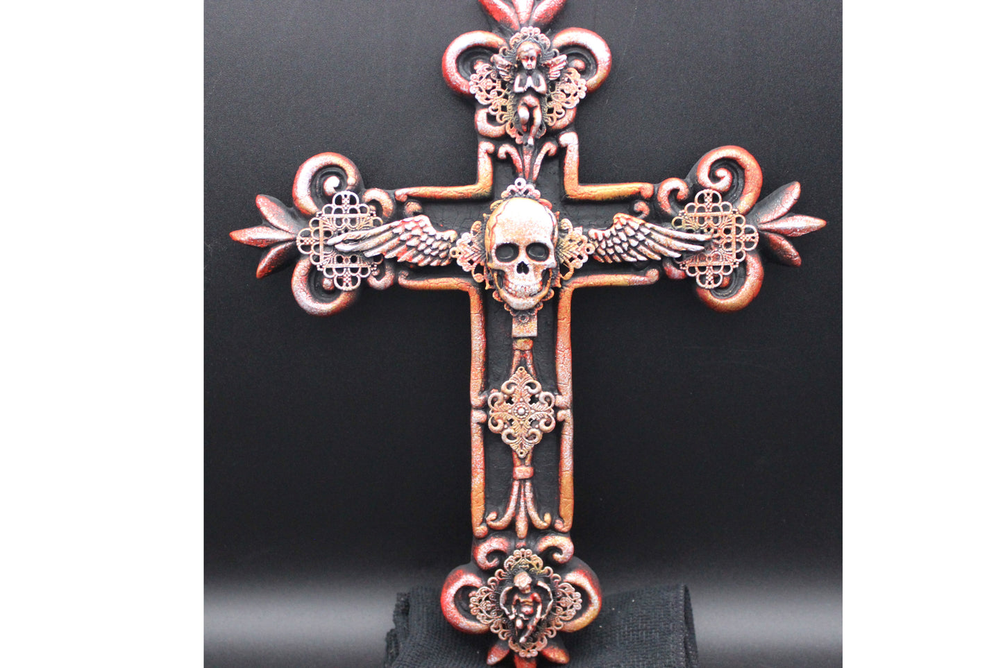 Gothic Wing Skull Wall Cross!