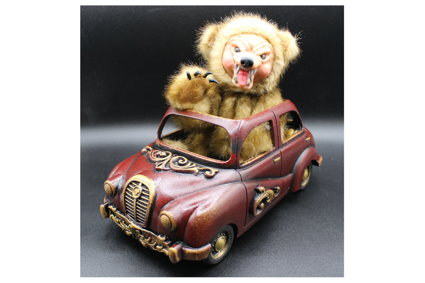 Road Rage Bear! Art Doll Teddy Bear Riding in a Car!