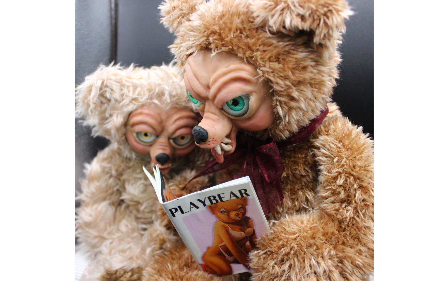 Naughty Teddy Bears Looking at a Dirty Magazine!  Funny Bad Bears!