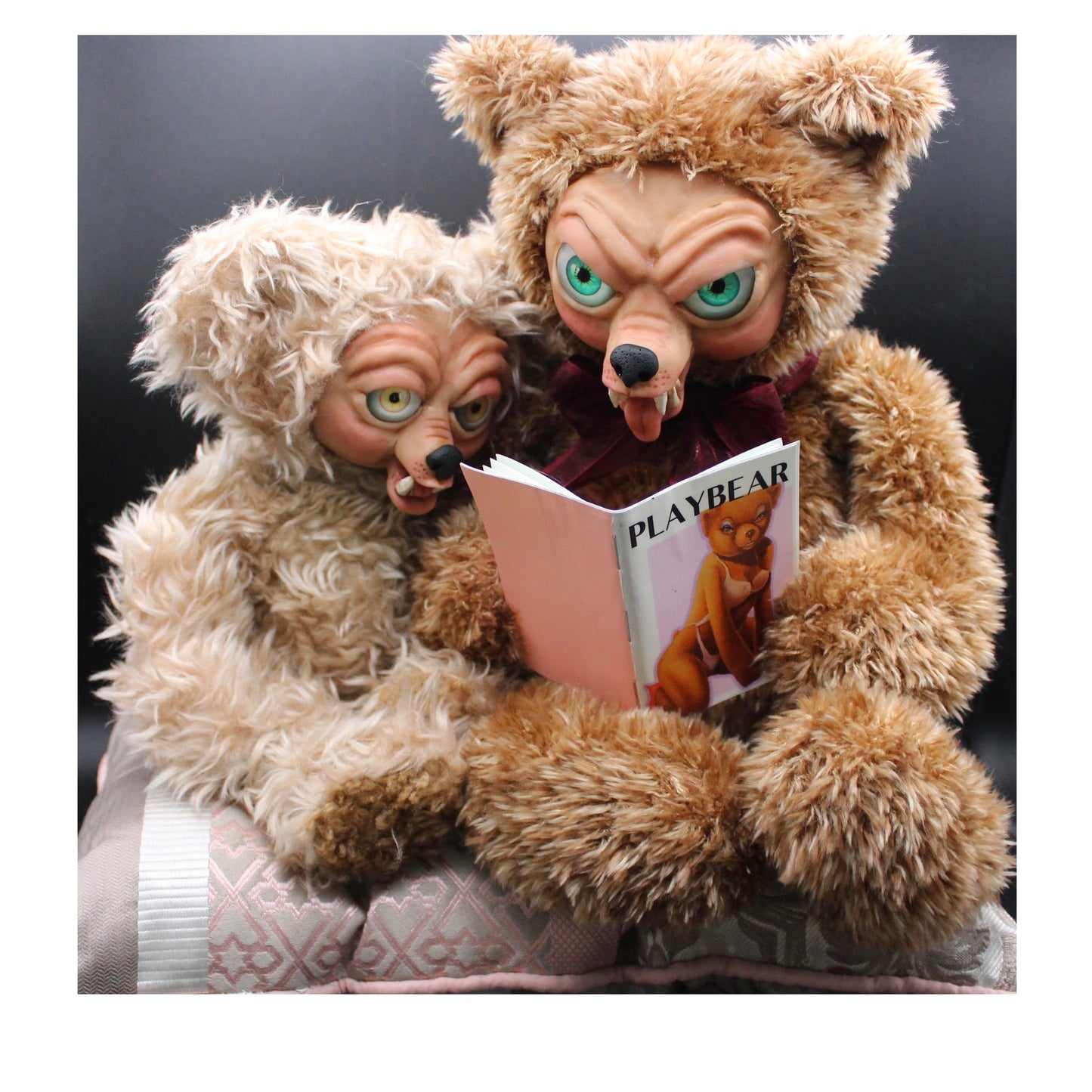 Naughty Teddy Bears Looking at a Dirty Magazine!  Funny Bad Bears!