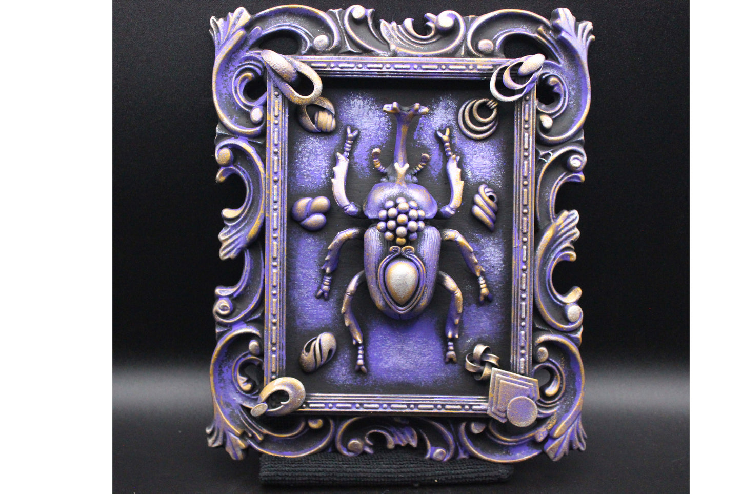 Purple Beetle Mixed Media Assemblage Art Wall Hanging!