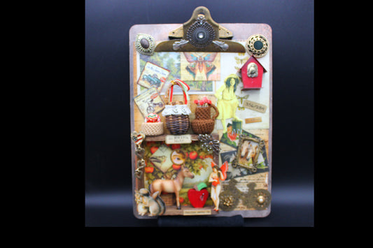 Cute Country Themed Mixed Media Shadow Box Clipboard Art!