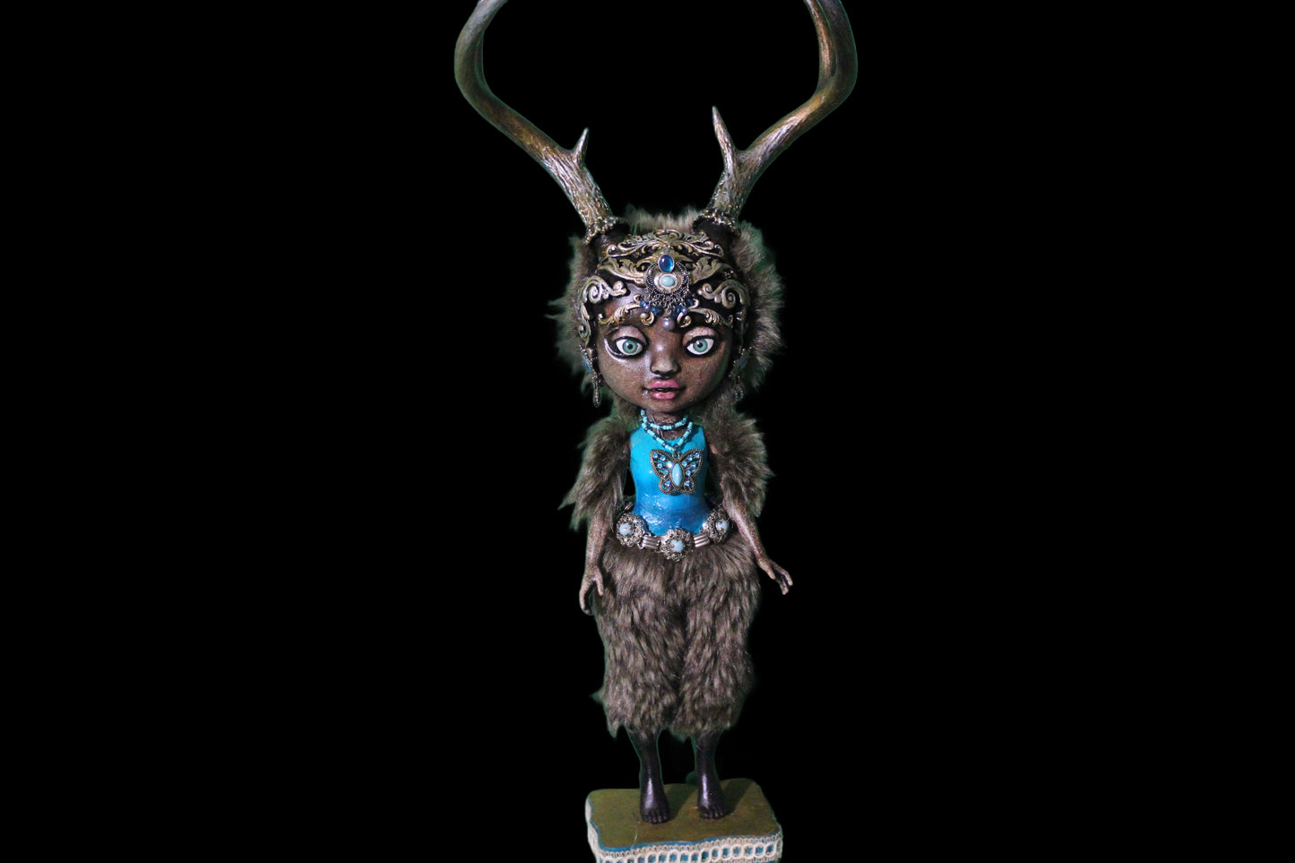 Amazing Large Forest Creature Altered Art Doll! Cervitaur, Centaur, Satyr, Faun, Pan, Deer Doll!