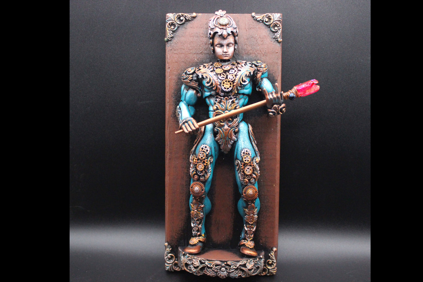 Mystical, Magical Steampunk Warrior!  Assemblage Wall Art!