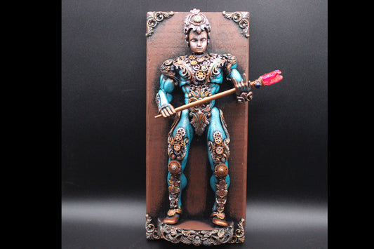 Mystical, Magical Steampunk Warrior!  Assemblage Wall Art!