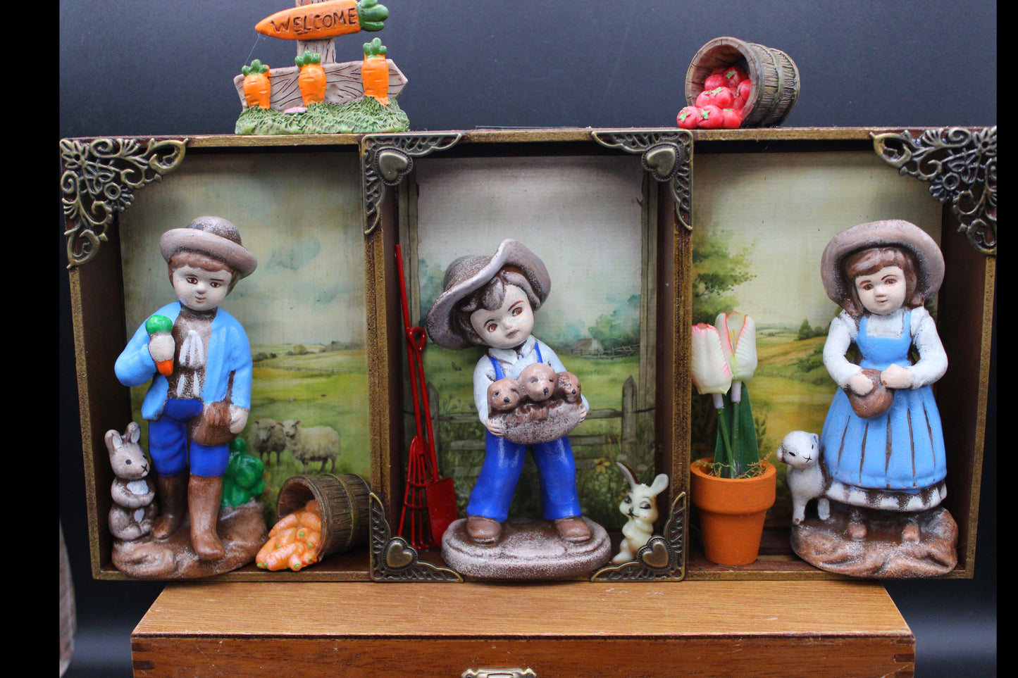 Cute Country, Farming Children Shadow Box!