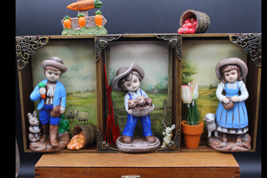 Adorable Farm Kids Shadow Box!